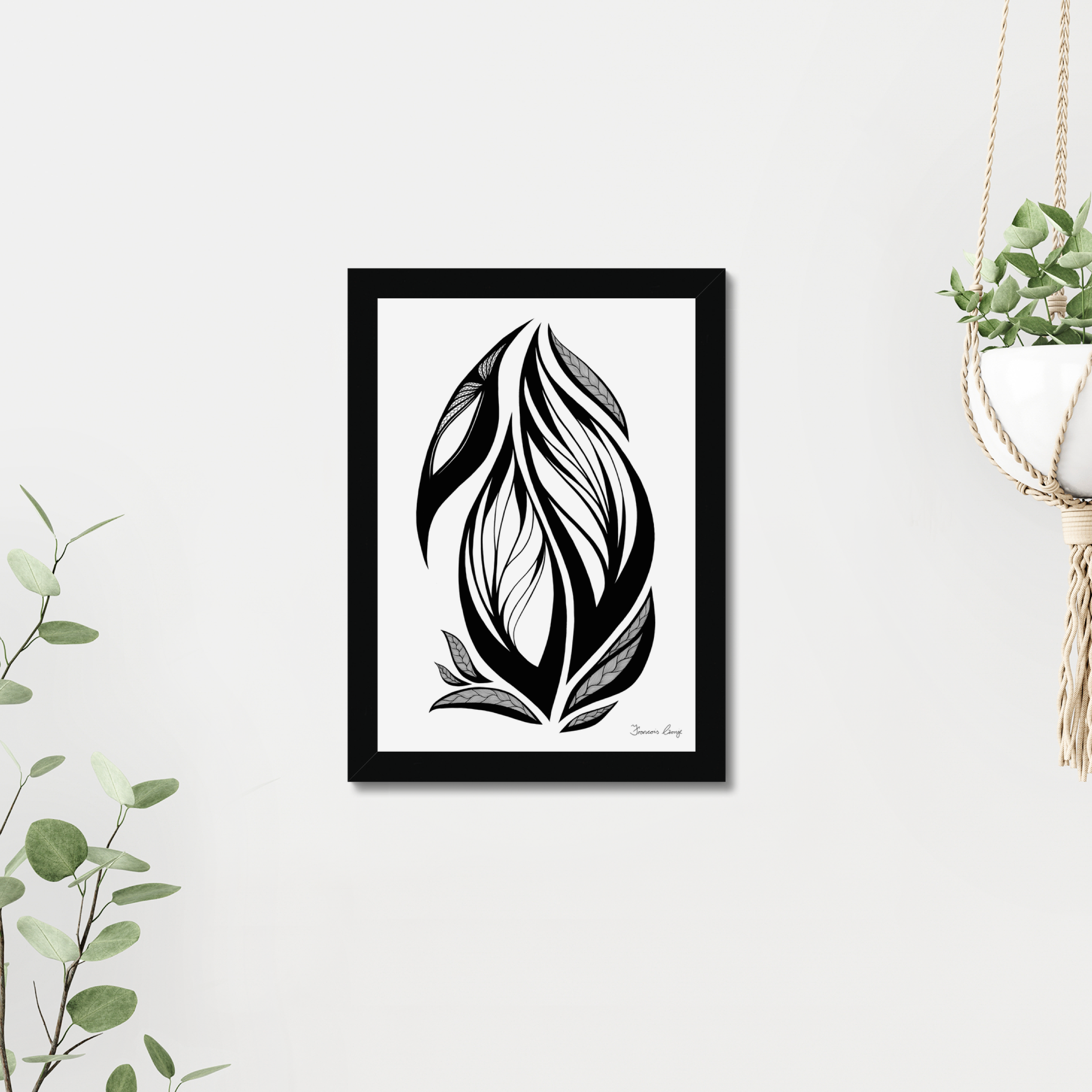 Egg Leaf A4 Framed